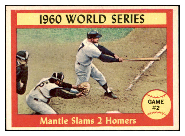 1961 Topps Baseball #307 World Series Game 2 Mickey Mantle EX-MT 441512 Kit Young Cards