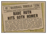 1961 Topps Baseball #401 Babe Ruth Yankees NR-MT 441517 Kit Young Cards