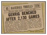 1961 Topps Baseball #405 Lou Gehrig Yankees EX-MT 441527 Kit Young Cards