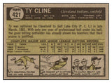 1961 Topps Baseball #421 Ty Cline Indians EX-MT 441541 Kit Young Cards