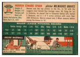 1954 Topps Baseball #020 Warren Spahn Braves VG-EX 441631