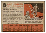 1962 Topps Baseball #065 Bobby Richardson Yankees NR-MT 441662