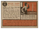 1962 Topps Baseball #462 Willie Tasby Indians EX-MT No Emblem 441670