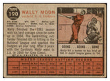 1962 Topps Baseball #190 Wally Moon Dodgers VG Variation 441671