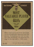 1961 Topps Baseball #482 Willie Mays MVP Giants EX+/EX-MT 441944