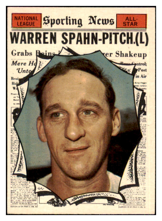 1961 Topps Baseball #589 Warren Spahn A.S. Braves EX-MT 441948