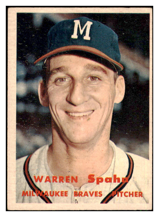1957 Topps Baseball #090 Warren Spahn Braves VG-EX 442079