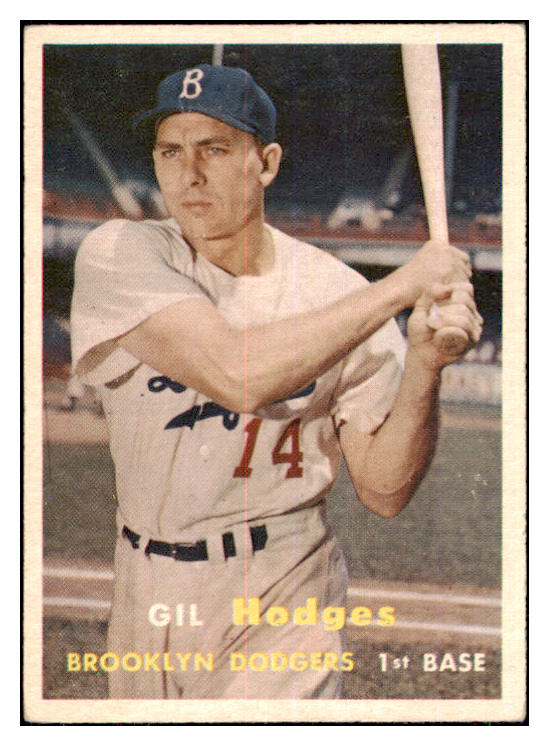 1957 Topps Baseball #080 Gil Hodges Dodgers EX-MT 442151