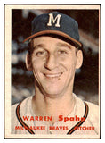 1957 Topps Baseball #090 Warren Spahn Braves VG-EX 442157