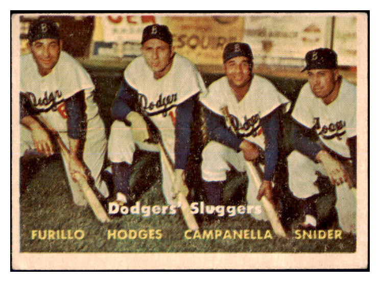 1957 Topps Baseball #400 Roy Campanella Duke Snider Gil Hodges VG-EX 442166