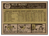 1961 Topps Baseball #517 Willie McCovey Giants EX+/EX-MT 442168