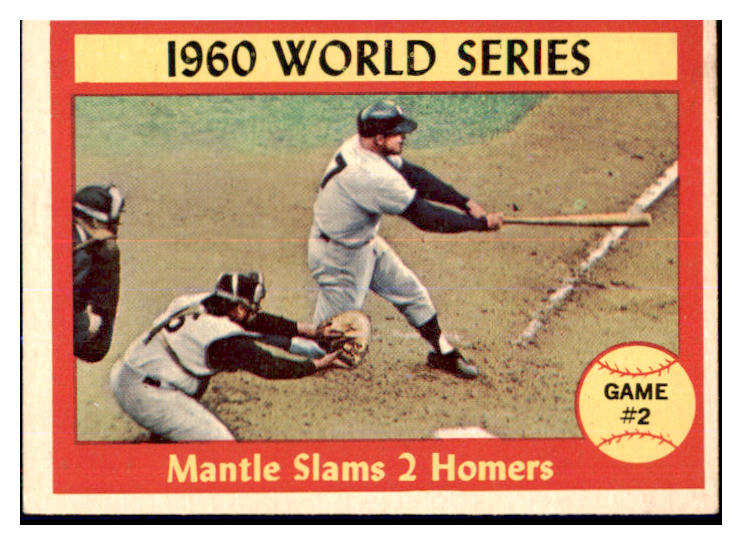 1961 Topps Baseball #307 World Series Game 2 Mickey Mantle EX+/EX-MT 442170