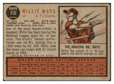 1962 Topps Baseball #300 Willie Mays Giants VG 442173