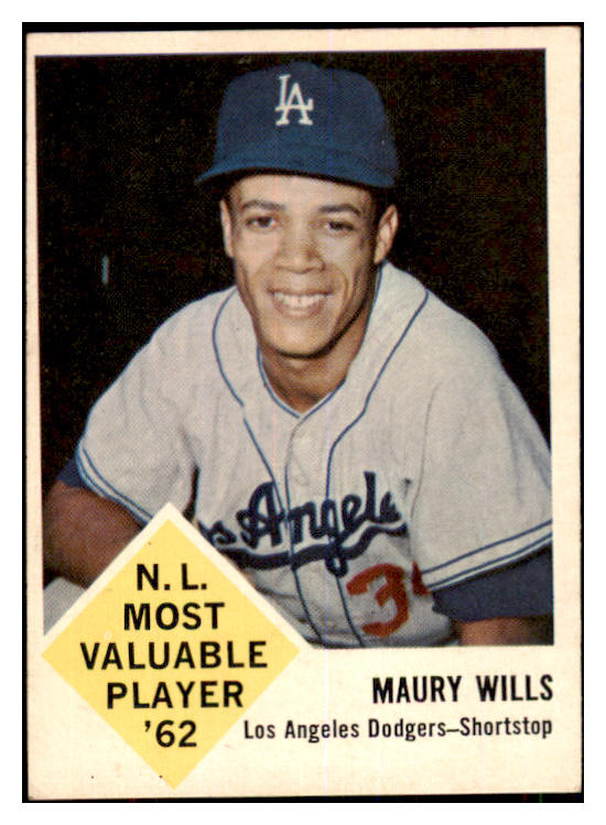 1963 Fleer Baseball #043 Maury Wills Dodgers EX 442177