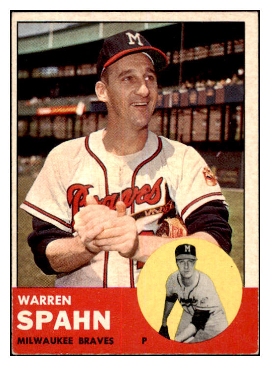 1963 Topps Baseball #320 Warren Spahn Braves EX 442178