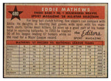 1958 Topps Baseball #480 Eddie Mathews A.S. Braves EX+/EX-MT 442192