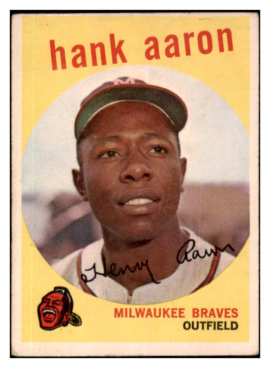 1959 Topps Baseball #380 Hank Aaron Braves VG-EX 442196