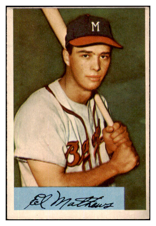 1954 Bowman Baseball #064 Eddie Mathews Braves EX 442227