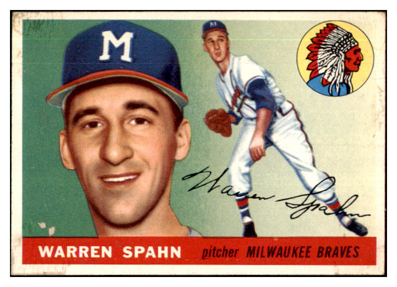 1955 Topps Baseball #031 Warren Spahn Braves VG 442279