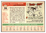 1955 Topps Baseball #031 Warren Spahn Braves VG 442279