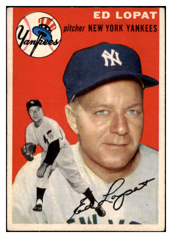 1954 Topps Baseball #005 Eddie Lopat Yankees EX 442329