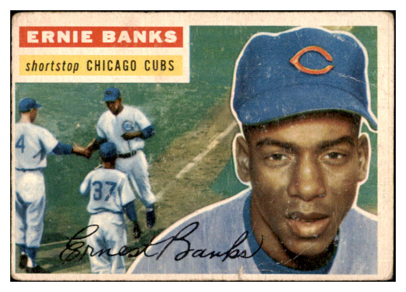 1956 Topps Baseball #015 Ernie Banks Cubs Good White 442385