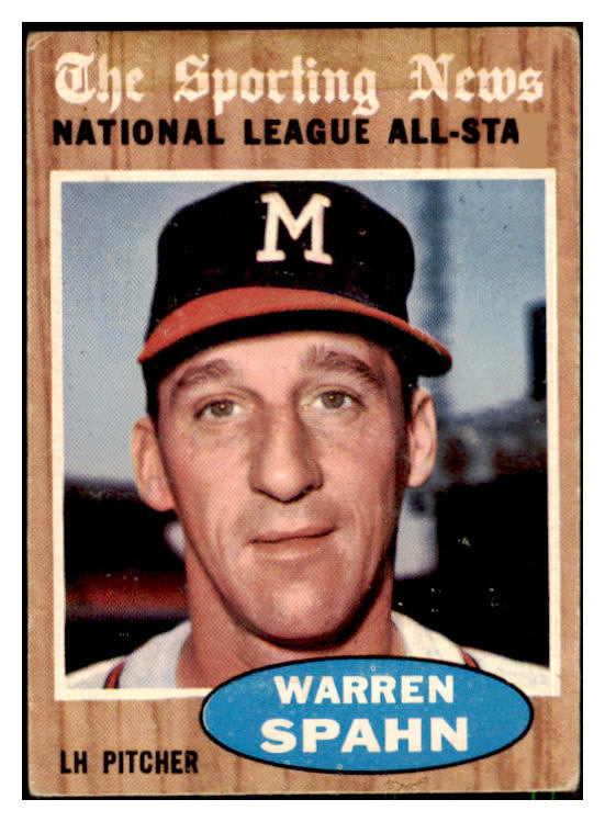 1962 Topps Baseball #399 Warren Spahn A.S. Braves Good 442461