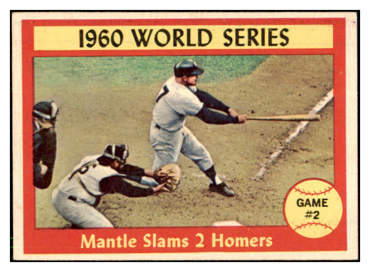1961 Topps Baseball #307 World Series Game 2 Mickey Mantle EX-MT 442534
