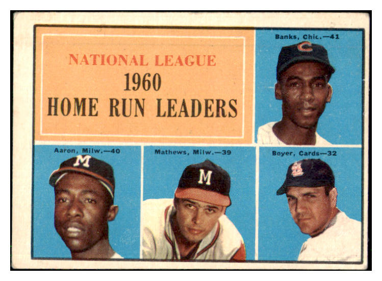 1961 Topps Baseball #043 N.L. Home Run Leaders Hank Aaron VG-EX 442543