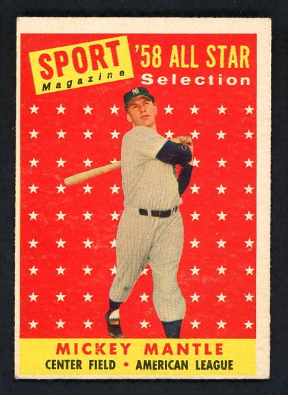 1958 Topps Baseball #487 Mickey Mantle A.S. Yankees EX+/EX-MT 442557