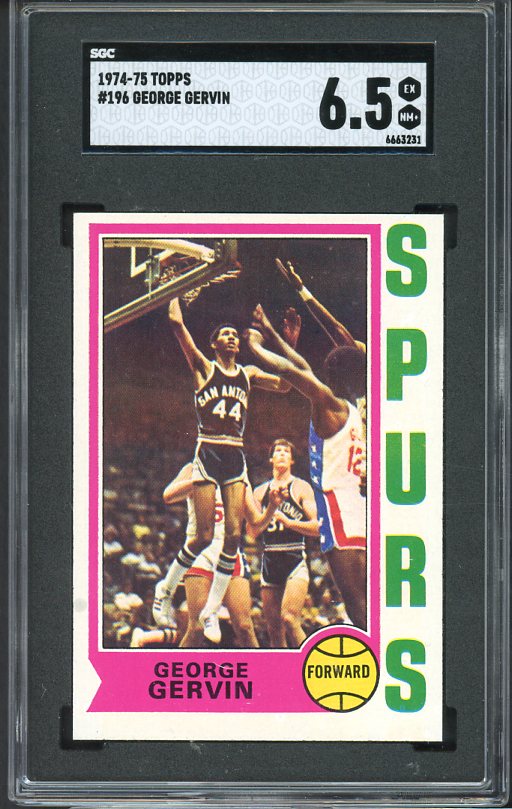 1974 Topps Basketball #196 George Gervin Spurs SGC 6.5 EX/NM+ 442572