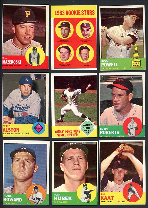 1963 Topps Set Lot 110 Diff EX/EX-MT Mazeroski Kaat Perry 442576