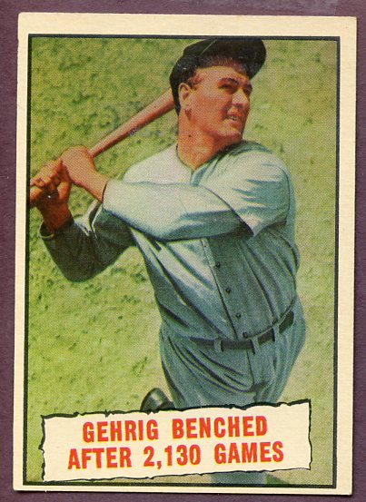 1961 Topps Baseball #405 Lou Gehrig Yankees EX-MT 443028