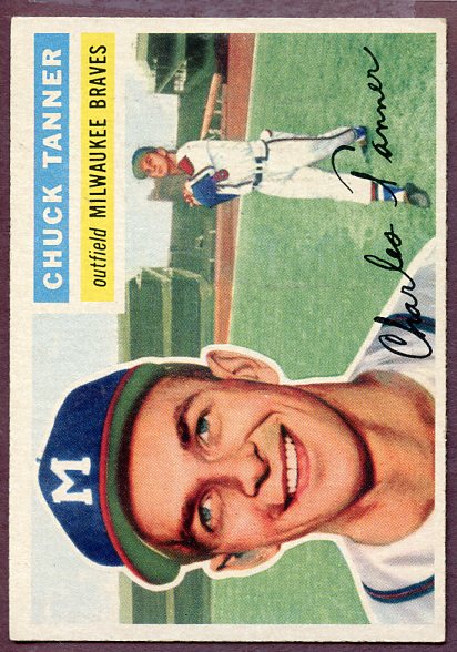 1956 Topps Baseball #069 Chuck Tanner Braves EX-MT Gray 443100