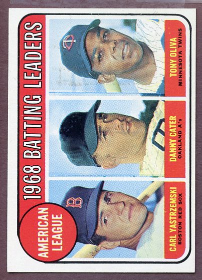 1969 Topps Baseball #001 A.L. Batting Leaders Carl Yastrzemski EX-MT 443392