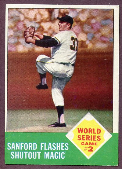 1963 Topps Baseball #143 World Series Game 2 Jack Sanford EX-MT 443470