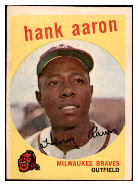 1959 Topps Baseball #380 Hank Aaron Braves VG-EX 443724
