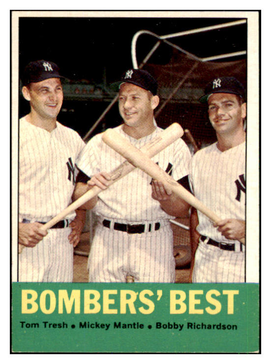 1963 Topps Baseball #173 Mickey Mantle Bobby Richardson EX-MT 443756