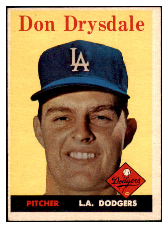 1958 Topps Baseball #025 Don Drysdale Dodgers EX 443773