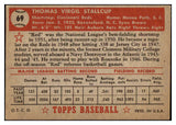 1952 Topps Baseball #069 Virgil Stallcup Reds EX Red 443806