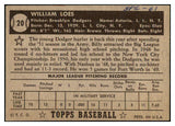 1952 Topps Baseball #020 Billy Loes Dodgers VG-EX/EX Black 443814