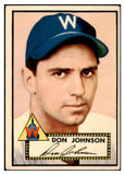 1952 Topps Baseball #190 Don Johnson Senators EX 443827