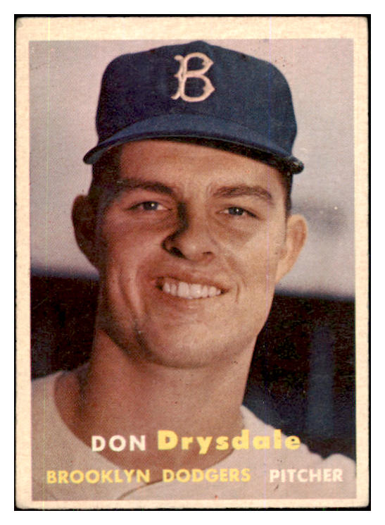 1957 Topps Baseball #018 Don Drysdale Dodgers VG-EX 443862
