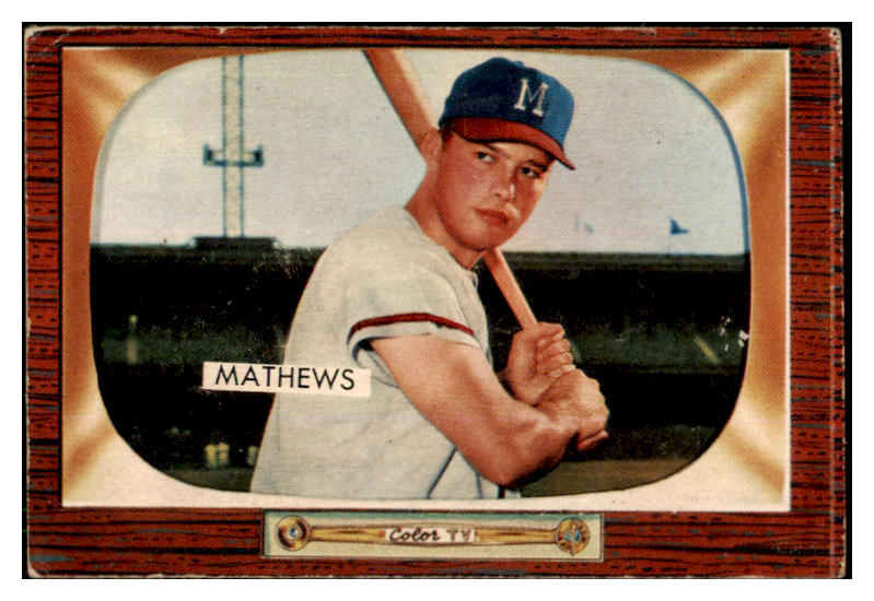 1955 Bowman Baseball #103 Eddie Mathews Braves VG-EX 443871