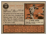 1962 Topps Baseball #500 Duke Snider Dodgers EX+/EX-MT 443944