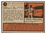 1962 Topps Baseball #030 Eddie Mathews Braves EX-MT 443965