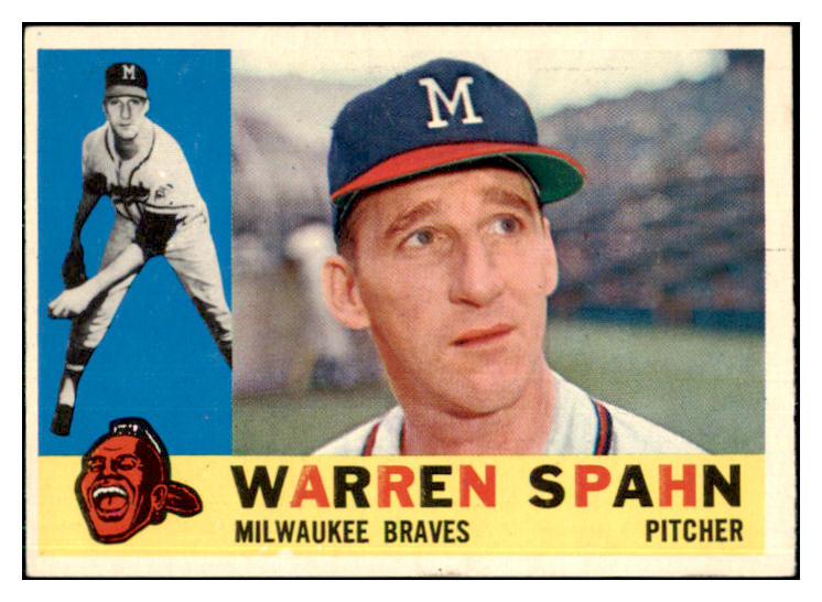 1960 Topps Baseball #445 Warren Spahn Braves EX-MT 443994