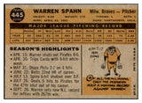 1960 Topps Baseball #445 Warren Spahn Braves EX-MT 443994