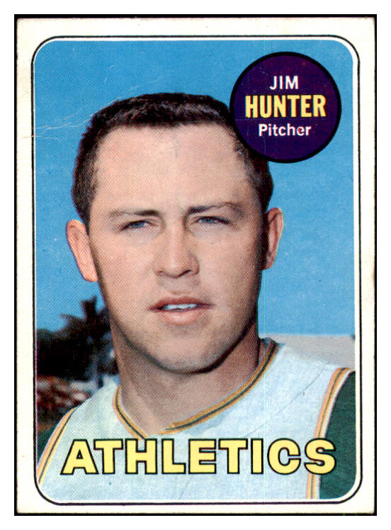 1969 Topps Baseball #235 Catfish Hunter A's EX+/EX-MT 444023