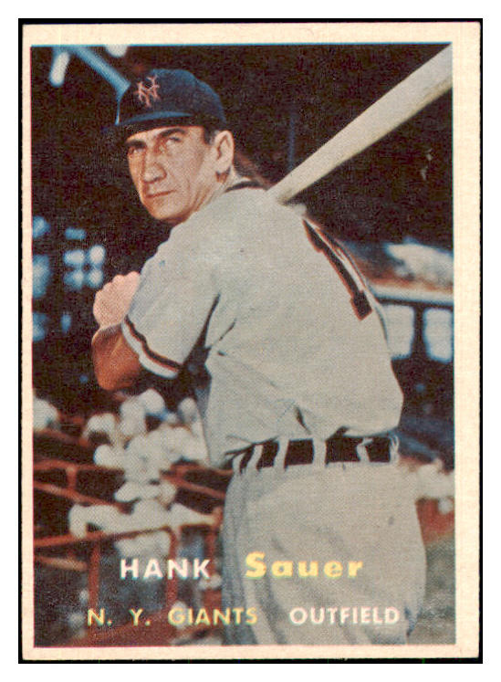 1957 Topps Baseball #197 Hank Sauer Giants EX-MT 444188